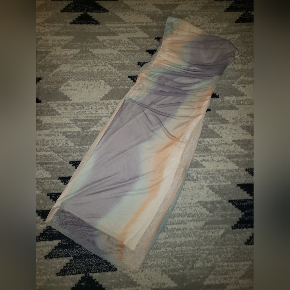 Zara Multi Color Strapless Dress Size M